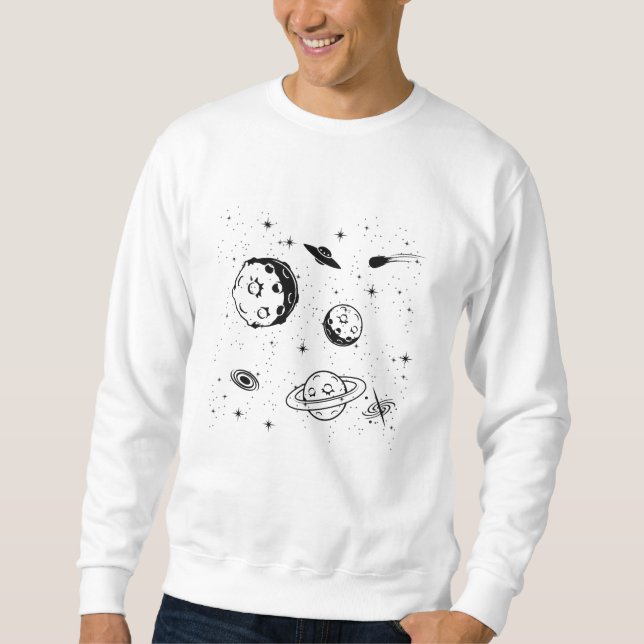 Space Älskare Vuxen Astronomy Hobby Rymden Lång Ärmad Tröja (Framsida)