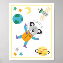 Space Animals Art Print Koala