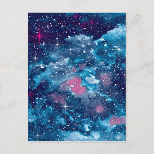 Space Art Watercolor Galaxy Vykort