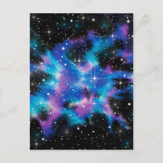 Space Art Watercolor Galaxy Vykort