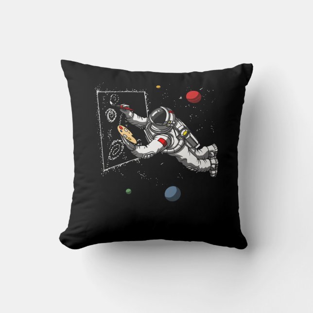 Space Astronaut Art Painter Cosmic Galaxy Artist Kudde (Framsida)