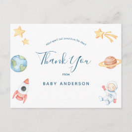 Space Astronaut Baby Shower Tack Vykort