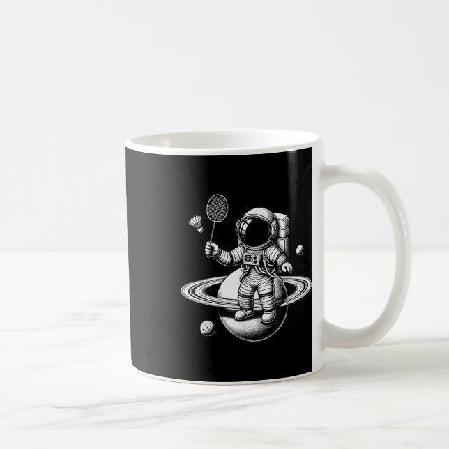 Space Astronaut Badminton Player Shuttle Sport  Kaffemugg (Höger)