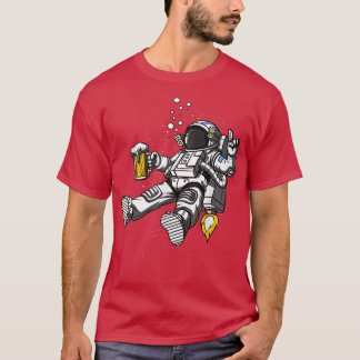 Space Astronaut Beer Drinking Party Funny Cosmic M T Shirt