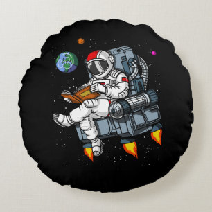Space Astronaut Bok Reading Nerd Cosmic Rund Kudde