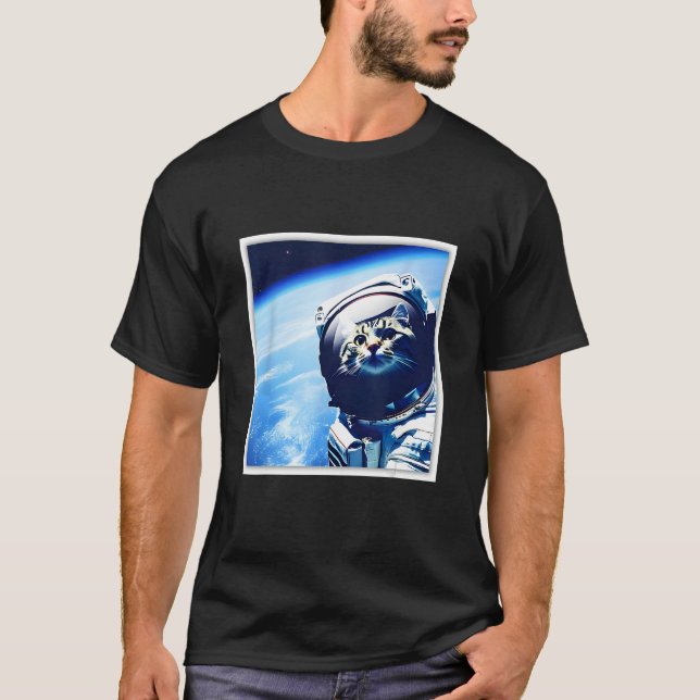 space astronaut cat t shirt (Framsida)