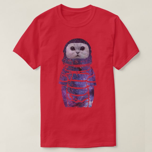 Space Astronaut Cat T Space Helmet Costume Kattung Shirt (Design framsida)