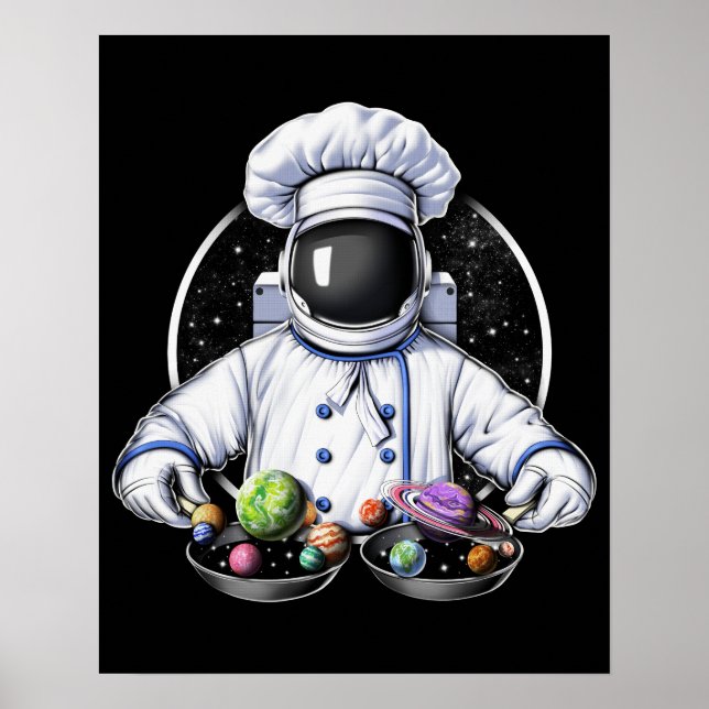 Space Astronaut Cooking Poster (Framsidan)