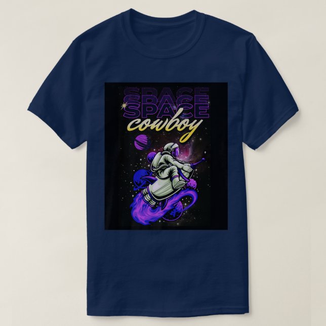 Space Astronaut Cowboy Shuttle Pilot Rymden D T Shirt (Design framsida)