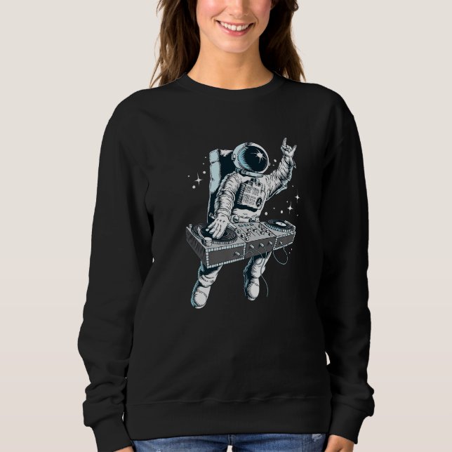 Space Astronaut DJ Disk Jockey Dancing Graphic Coo T Shirt (Framsida)
