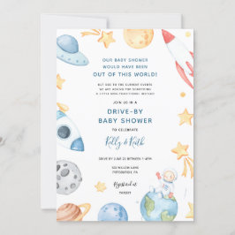 Space Astronaut Drive-by Baby Shower-inbjudan Inbjudningar