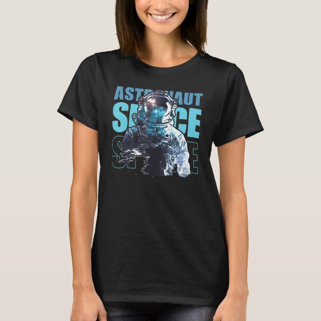 Space Astronaut Galaxy Astronomy Spaceman T Shirt (Framsida)