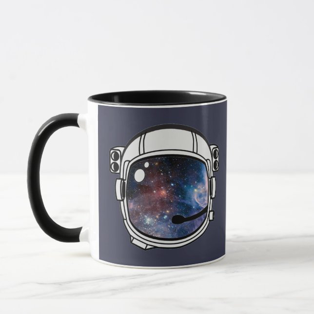 Space Astronaut Helmet Two-Tone Coffee Mugg (Vänster)