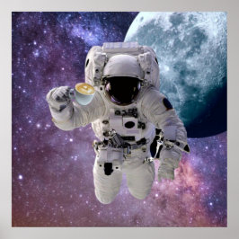 Space, Astronaut, Kaffe Älskare Poster