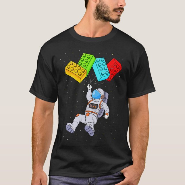 Space Astronaut Master Builder Boys Kids Bygger T Shirt (Framsida)