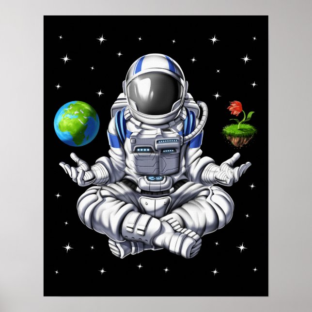 Space Astronaut Meditation Poster (Framsidan)