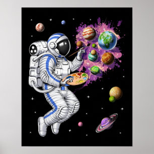 Space Astronaut Painter Poster