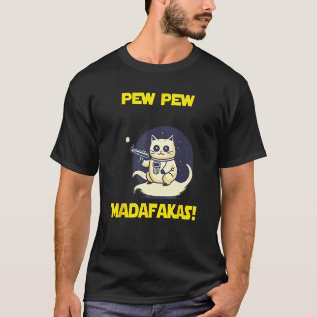 Space Astronaut Pew Madafakas Birman Cat T Shirt (Framsida)