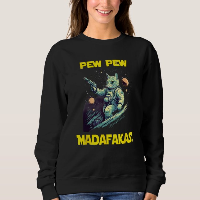 Space Astronaut Pew Madafakas Nebelung Cat 1 T Shirt (Framsida)