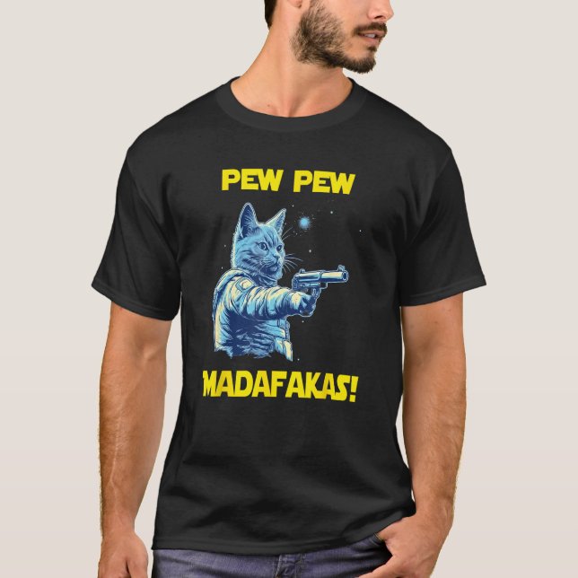 Space Astronaut Pew Madafakas Nebelung Cat 2 T Shirt (Framsida)