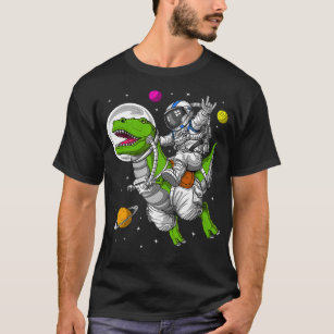 Space Astronaut Riding TRex Dinosaur Funny Manar B T Shirt