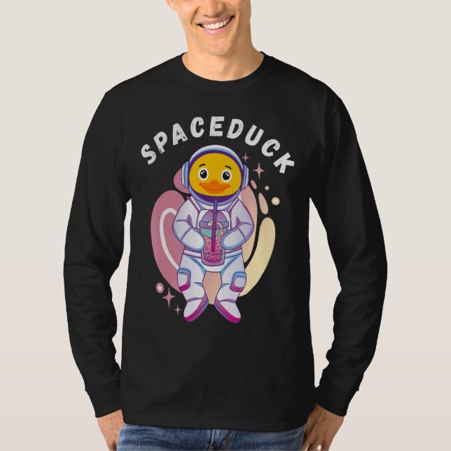 Space Astronaut Rubber Anka Rubber Ducky Bubble Te T Shirt (Framsida)