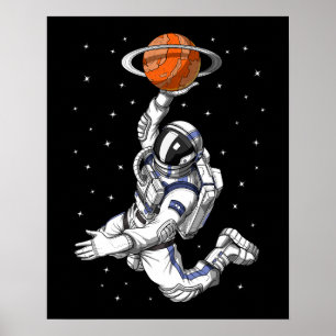 Space Astronaut spelar basketboll Poster