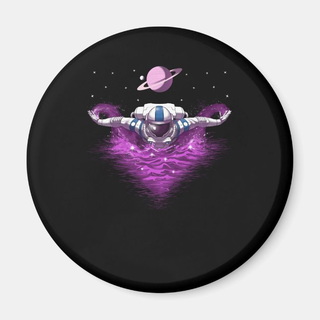Space Astronaut Swimmer Magnet (Framsidan)