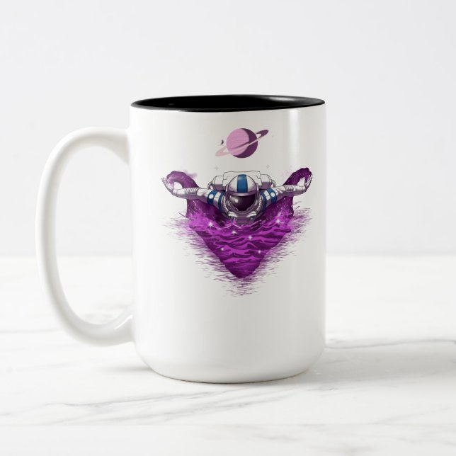 Space Astronaut Swimmer Två-Tonad Mugg (Vänster)