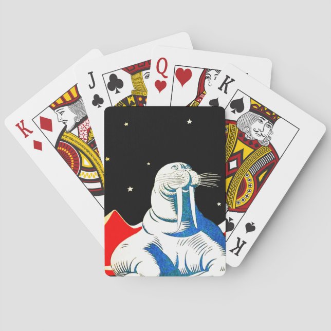 Space Astronaut Walrus Spelkort (Baksidan)