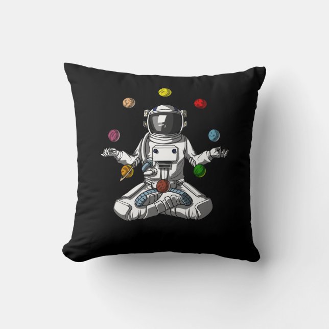 Space Astronaut Zen Yoga Meditation Cosmic Planets Kudde (Framsida)