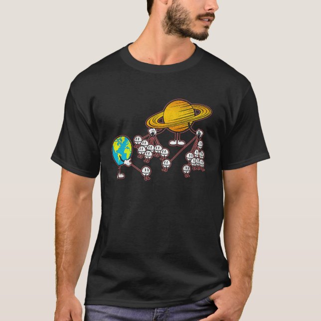 Space Astronomy Solar System Planet Earth Saturn M T Shirt (Framsida)