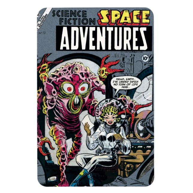 Space Äventyr #12 Funny 50s Retro Sci Fi-Tecknad Magnet (Vertikal)
