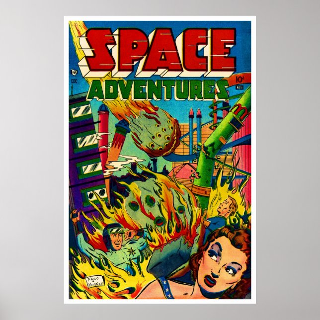 Space Äventyr #1 (1952) Poster (Framsidan)