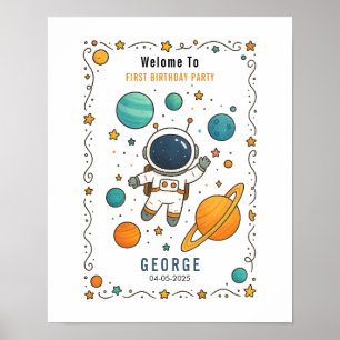 Space Äventyr 1:a födelsedag Rymden Poster