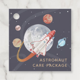 Space Äventyr Astronaut Gåvor Etiketter