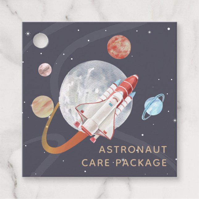 Space Äventyr Astronaut Gåvor Etiketter (Framsida)