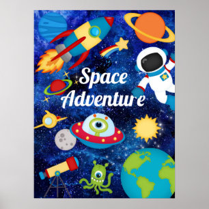 Space Äventyr Barn Poster