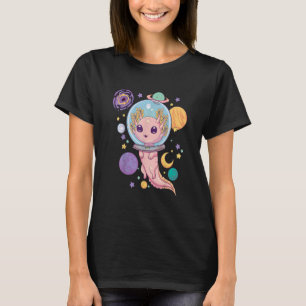 Space Axolotl Kawaii Pastel Goth Anime Aesthetic T Shirt