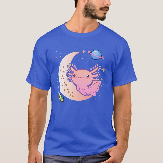 Space Axolotl Kawaii Pastel Goth | Japan Anime Com T Shirt (Framsida)