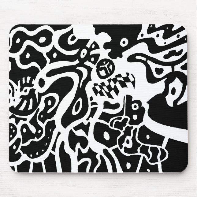"Space" B&W-Abstrakt Art Musmatta (Framsidan)