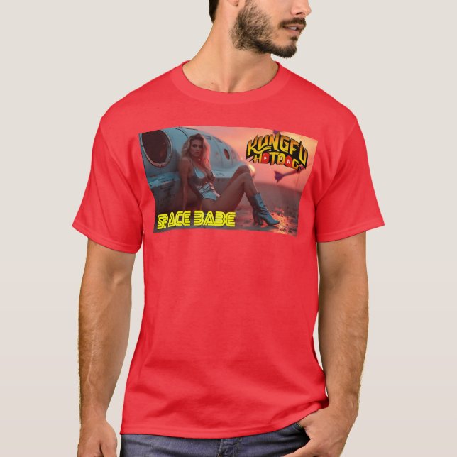 SPACE BABE retro T Shirt (Framsida)