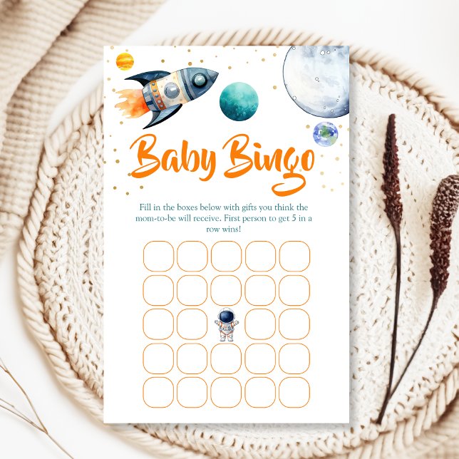 Space Baby Shower Bingo Game Card Rocket Ship  (Skapare uppladdad)