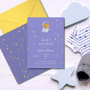 Space Baby Shower, Cute Cat, Cosmic Cutie Inbjudningar