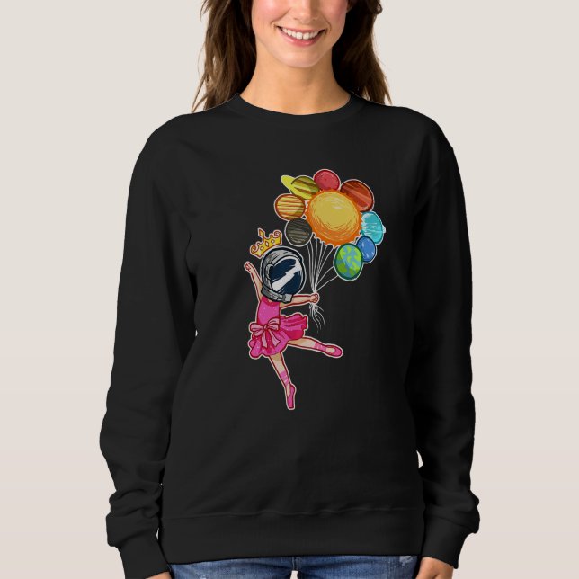 Space Ballerina Astronaut  Ballet Dancer Planets T Shirt (Framsida)