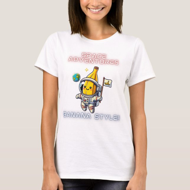 Space Banana Astronaut Äventyr T Shirt (Framsida)