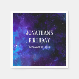 Space barns födelsedag. Planetarium party. Galaxy Pappersservett