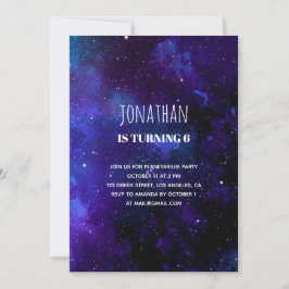 Space barns födelsedag. Planetarium party. Tunga Inbjudningar