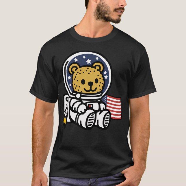Space Bear Astronaut T Shirt (Framsida)