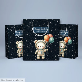 Space Bear Party Gift Bag for Little Birthday Boy